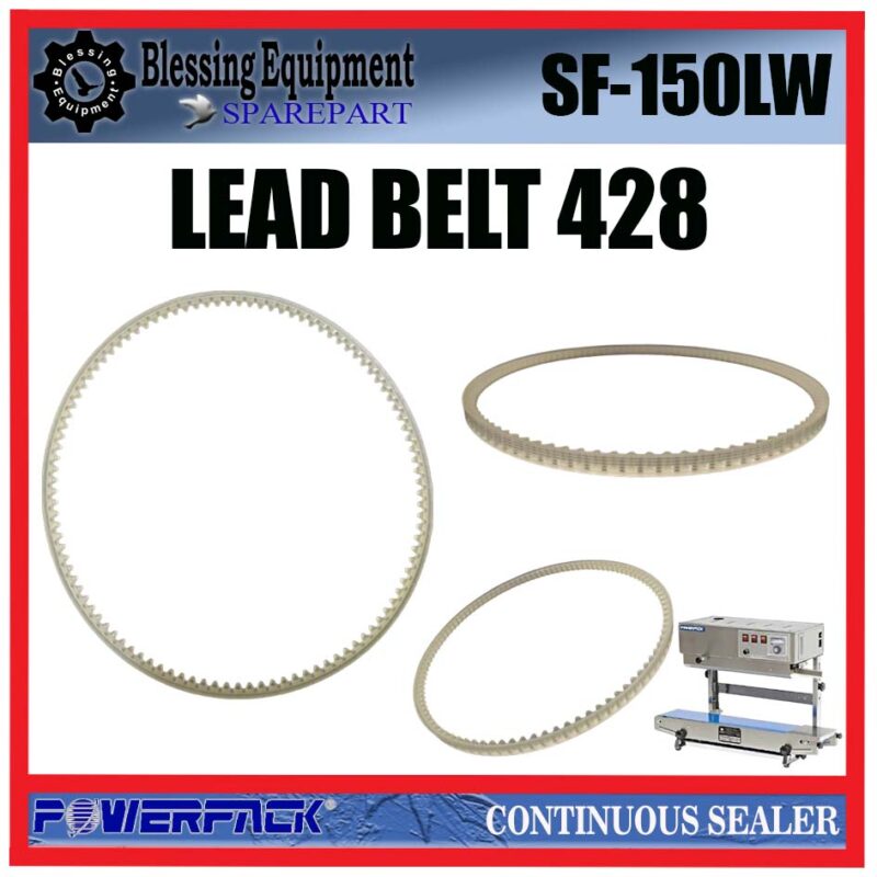 SF-150LW SPAREPART GEAR BELT | LEAD BELT 428 Continuous Band Sealer SF 150LW POWERPACK BELT | TIMING BELT 428 MESIN PENYEGEL SF POWERPACK - Image 2