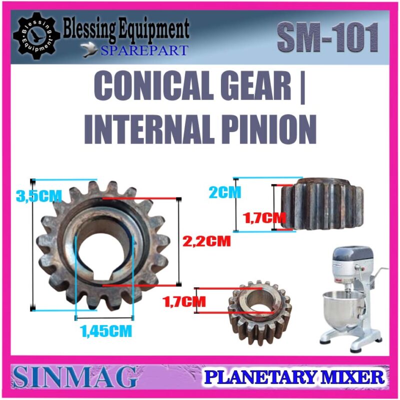 SM-101 SPAREPART GEAR PINION 18T Planetary Mixer SINMAG SM 101 RODA GIGI PINION | GEAR 18 GIGI MESIN PENGADUK ADONAN | MIXER SM101 SINMAG SM-101 SPAREPART GEAR PINION 18T Planetary Mixer SINMAG SM 101 RODA GIGI PINION | GEAR 18 GIGI MESIN PENGADUK ADONAN | MIXER SM101 SINMAG - Image 2