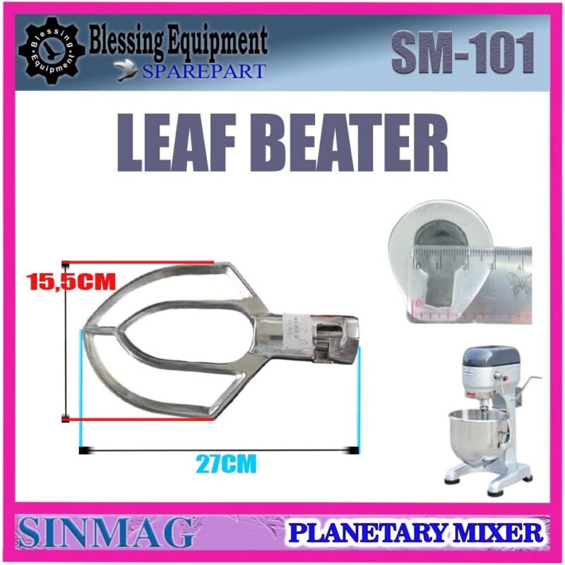 SM-101 SPAREPART LEAF SHAPE BEATER 10L | LEAF Planetary Mixer SINMAG SM 101 FLAT BEATER | PADDLE BEATER | PENGADUK BERBENTUK DAUN UNTUK MESIN PENGADUK ADONAN 10 LITER | MIXER SM101 SINMAG SM-101 SPAREPART LEAF SHAPE BEATER 10L | LEAF Planetary Mixer SINMAG SM 101 FLAT BEATER | PADDLE BEATER | PENGADUK BERBENTUK DAUN UNTUK MESIN PENGADUK ADONAN 10 LITER | MIXER SM101 SINMAG - Image 2
