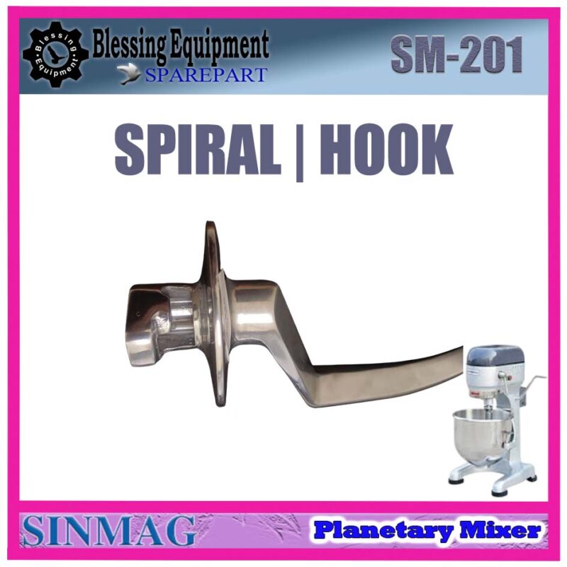 SM-201 SPAREPART SPIRAL | HOOK 20L Planetary Mixer SINMAG SM 201 PENGOCOK | PENGADUK BERBENTUK KAIL | KAIT MIXER 20 LITER SM201 SINMAG - Image 4