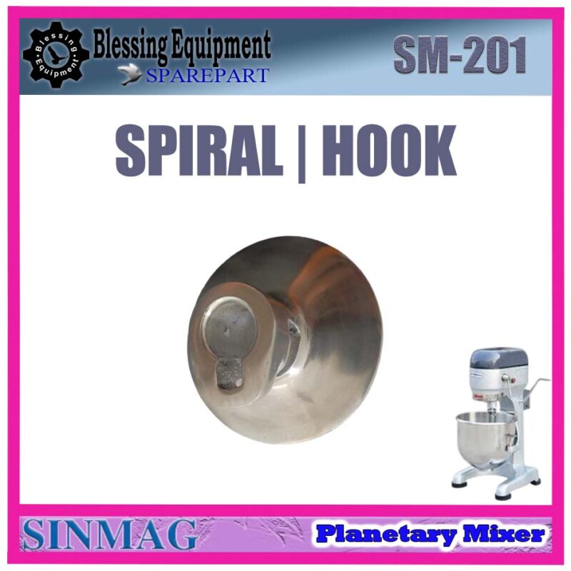 SM-201 SPAREPART SPIRAL | HOOK 20L Planetary Mixer SINMAG SM 201 PENGOCOK | PENGADUK BERBENTUK KAIL | KAIT MIXER 20 LITER SM201 SINMAG - Image 5