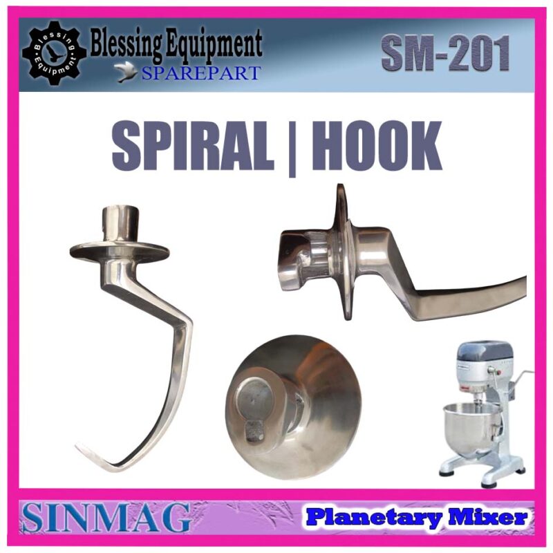 SM-201 SPAREPART SPIRAL | HOOK 20L Planetary Mixer SINMAG SM 201 PENGOCOK | PENGADUK BERBENTUK KAIL | KAIT MIXER 20 LITER SM201 SINMAG - Image 3