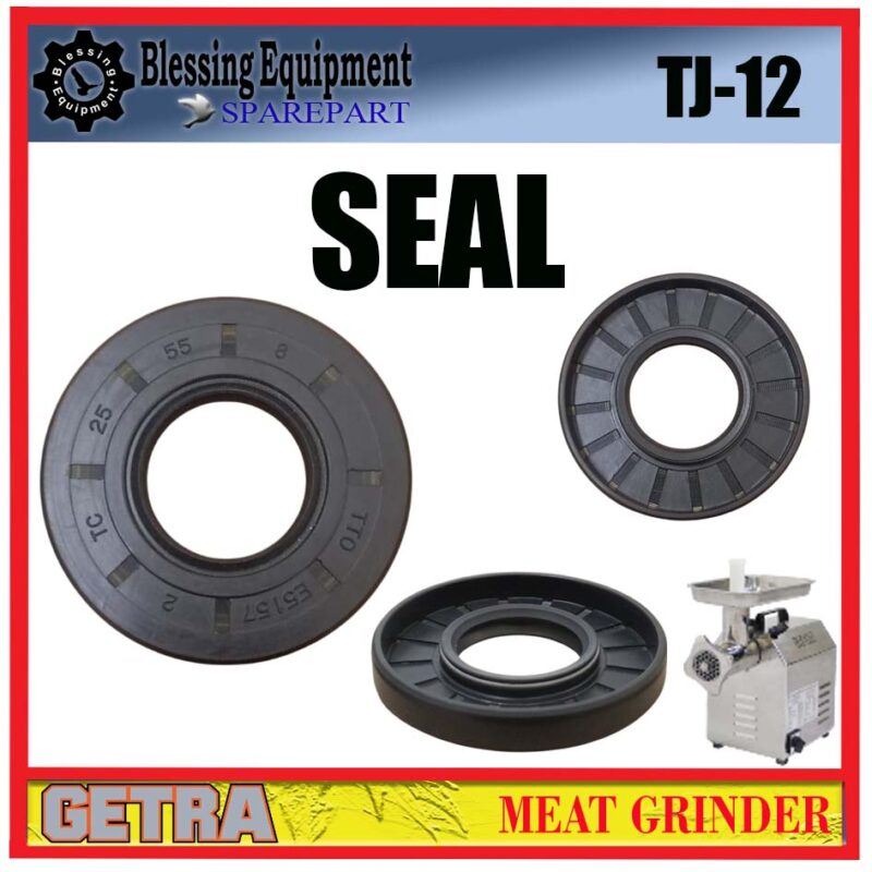 TJ-12 SPAREPART OIL SEAL | SEAL 25 X 55 X 8 Meat Grinder GETRA TJ 12 KARET HITAM | SEGEL HITAM 25X55X8 | SEAL | SEGEL POROS UTAMA MESIN PENGGILING DAGING TJ12 GETRA