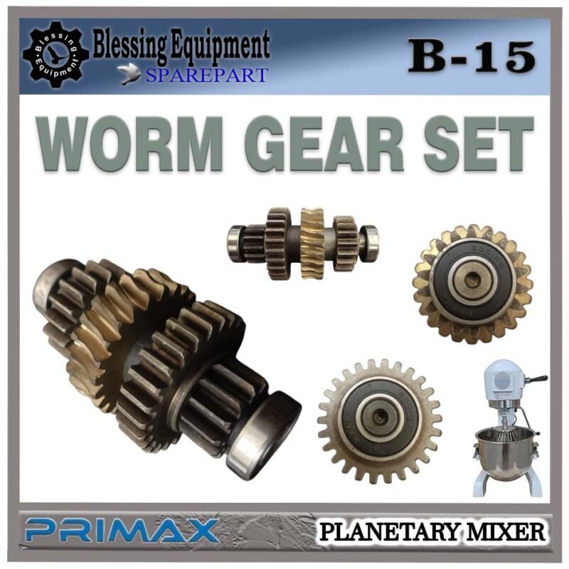 B-15 SPAREPART WORM GEAR SET Planetary Mixer 15L PRIMAX B 15 WORM SHAFT | GEAR ULIR LENGKAP PENGGERAK UTAMA UNTUK MESIN PENGADUK ADONAN 15 LITER B15 PRIMAX - Image 3