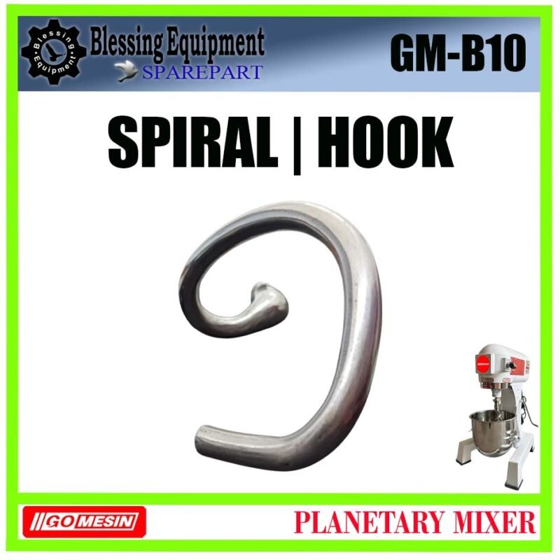 GM-B10 HOOK 10L | SPIRAL Planetary Mixer 10L GOMESIN GM B10 ALAT PENGADUK BERBENTUK KAIL | SPIRAL UNTUK MESIN PENGADUK ADONAN 10 LITER GMB10 GOMESIN - Image 6