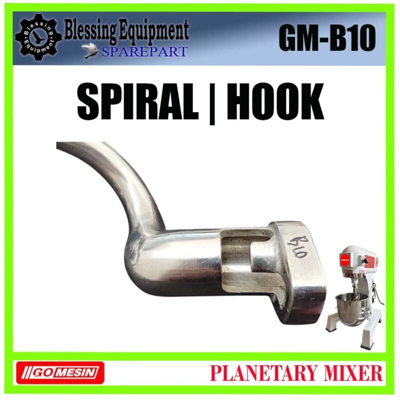 GM-B10 HOOK 10L | SPIRAL Planetary Mixer 10L GOMESIN GM B10 ALAT PENGADUK BERBENTUK KAIL | SPIRAL UNTUK MESIN PENGADUK ADONAN 10 LITER GMB10 GOMESIN - Image 5