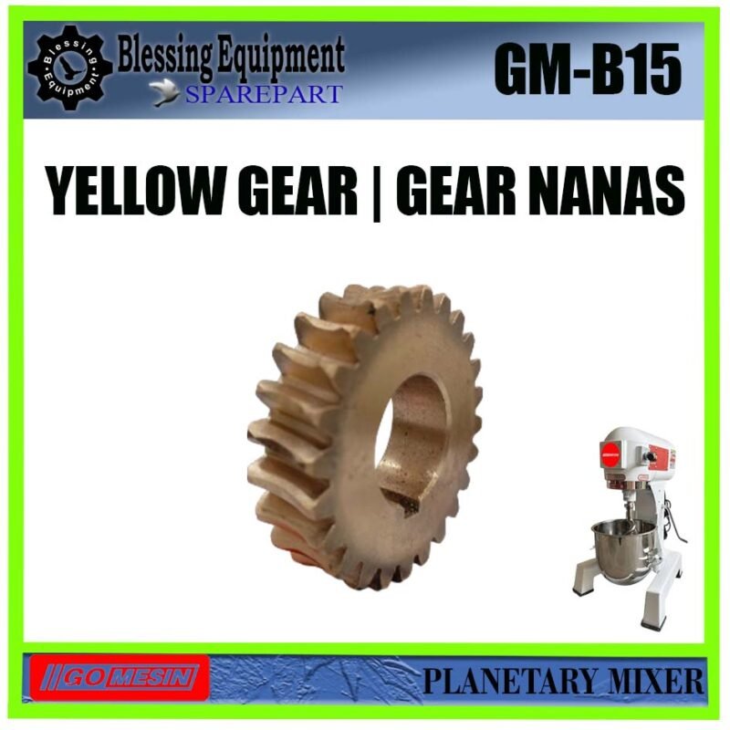 GM-B15 SPAREPART GEAR NANAS | YELLOW GEAR Z-24 Planetary Mixer 15L GOMESIN GEAR KUNING | GEAR MATAHARI 24 GIGI UNTUK MESIN PENGADUK ADONAN 15 LITER GMB15 GOMESIN - Image 3