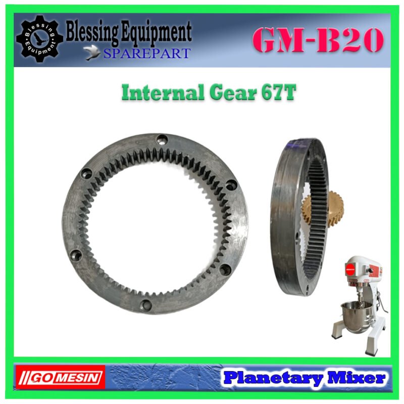 GM-B20 SPAREPART INNER GEAR 67 TEETH | INTERNAL GEAR 67T Planetary Mixer 20L GOMESIN GM B20 GEAR INTERNAL | GIGI RING LINGKAR DALAM 67 GIGI UNTUK MESIN PENGADUK ADONAN 20 LITER GMB20 GOMESIN