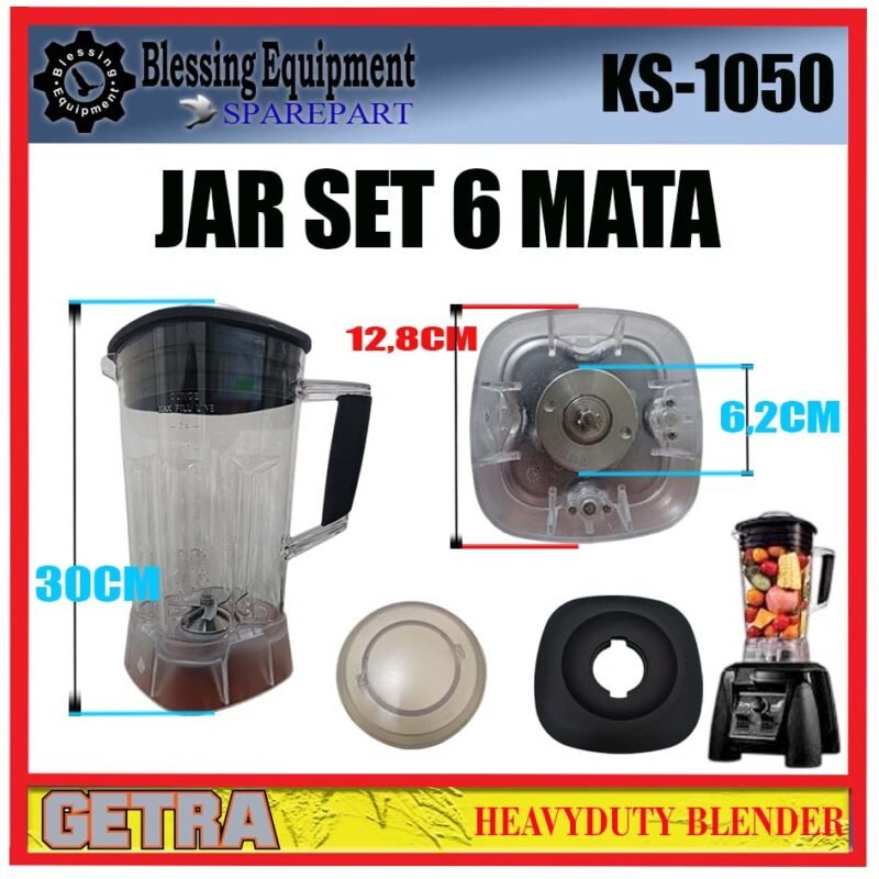 KS-1050 SPAREPART TABUNG LENGKAP 6 MATA | JAR SET 6 Heavyduty Blender GETRA OLD Th 2018 Kebawah KS 1050 WADAH | TABUNG GELAS 6 BILAH MATA BLENDER KS1050 GETRA KS-1050 SPAREPART TABUNG LENGKAP 6 MATA | JAR SET 6 Heavyduty Blender GETRA OLD Th 2018 Kebawah KS 1050 WADAH | TABUNG GELAS 6 BILAH MATA BLENDER KS1050 GETRA - Image 2