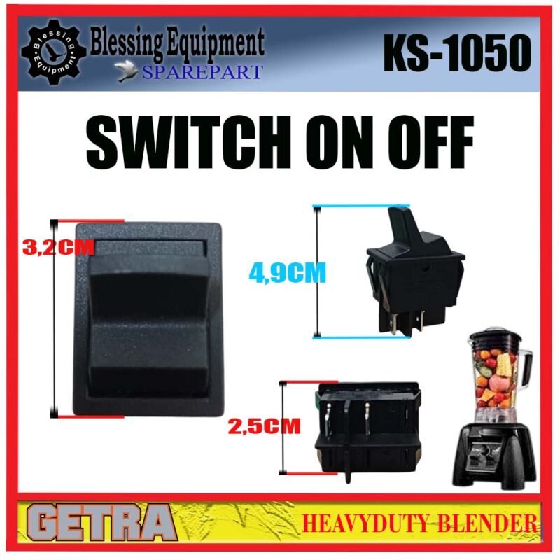 KS-1050 SPAREPART POWER SWITCH | SWITCH ON OFF Heavyduty Blender GETRA KS 1050 SAKELAR DAYA UTAMA | SAKLAR | SAKLAR DAYA BLENDER KS1050 GETRA - Image 2