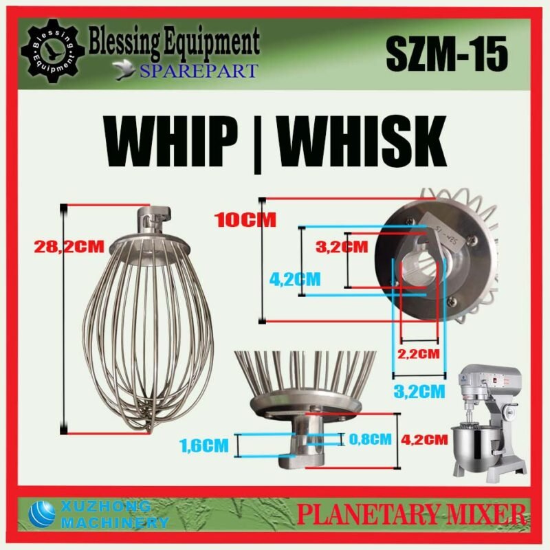 SZM-15 SPAREPART WHIP | WHISK Planetary Mixer 15L XUZHONG SZM 15 PENGADUK BERBENTUK BALON UNTUK MESIN PENGADUK ADONAN | MIXER 15 LITER SZM15 XUZHONG - Image 2