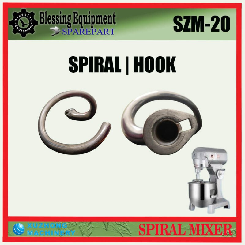 SZM-20 SPAREPART SPIRAL | HOOK SHAPE BEATER Planetary Mixer 20L XUZHONG SZM 20 ALAT PENGADUK BERBENTUK KAIT | KAIL UNTUK MESIN PENGADUK ADONAN 20 LITER SZM20 XUZHONG - Image 5
