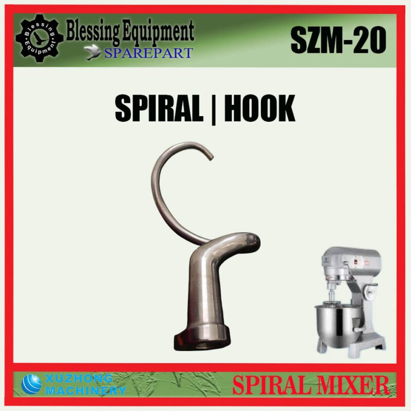 SZM-20 SPAREPART SPIRAL | HOOK SHAPE BEATER Planetary Mixer 20L XUZHONG SZM 20 ALAT PENGADUK BERBENTUK KAIT | KAIL UNTUK MESIN PENGADUK ADONAN 20 LITER SZM20 XUZHONG - Image 4