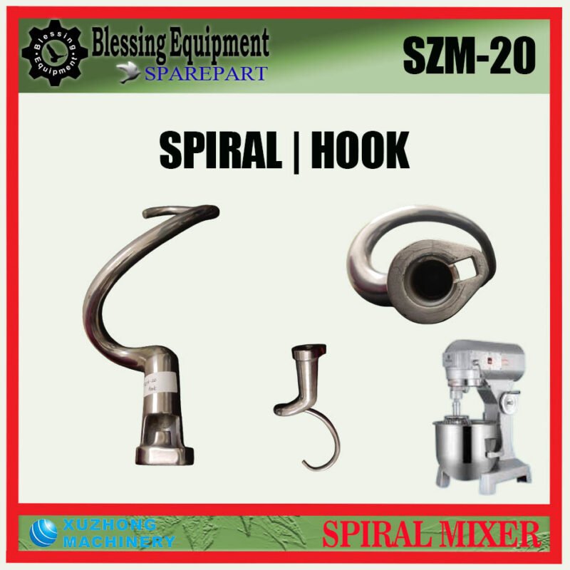 SZM-20 SPAREPART SPIRAL | HOOK SHAPE BEATER Planetary Mixer 20L XUZHONG SZM 20 ALAT PENGADUK BERBENTUK KAIT | KAIL UNTUK MESIN PENGADUK ADONAN 20 LITER SZM20 XUZHONG - Image 3