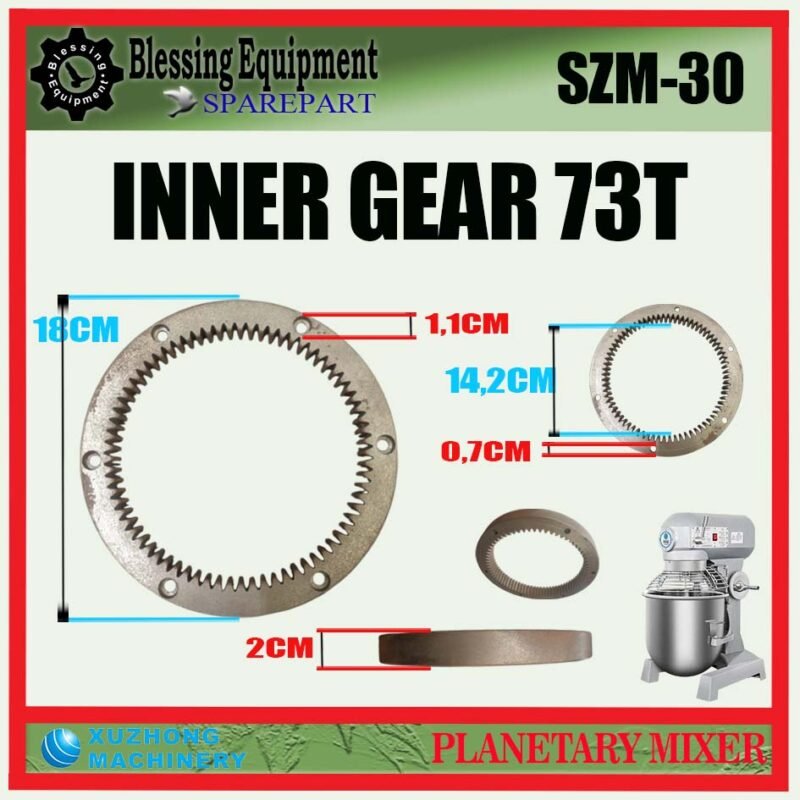 SZM-30 SPAREPART INNER GEAR 73 TEETH | INTERNAL GEAR 73T Planetary Mixer XUZHONG SZM 30 RING GEAR | RODA PENGGERAK 73 GIGI UNTUK MESIN PENGADUK ADONAN SZM30 XUZHONG - Image 2