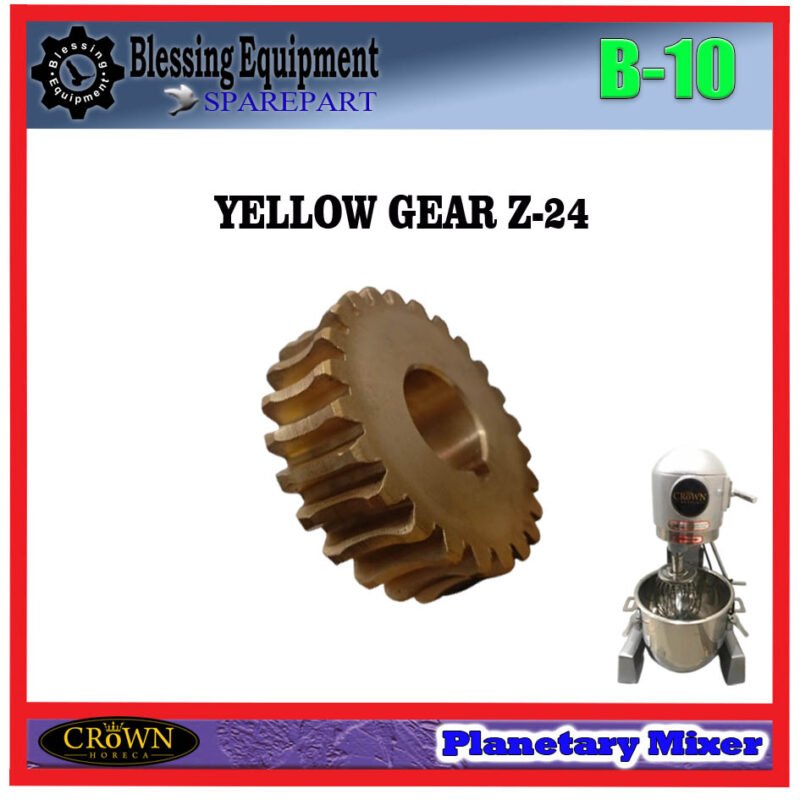 B-10 SPAREPART GEAR NANAS 24T | YELLOW GEAR Z-24 Planetary Mixer 10L CROWN B 10 GEAR KUNING | GEAR MATAHARI 24 GIGI UNTUK MESIN PENGADUK ADONAN 10L B10 CROWN - Image 5