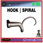 B-20 SPAREPART HOOK | SPIRAL Planetary Mixer 20L CROWN B 20 PENGADUK KAIT | PENGADUK BERBENTUK KAIL MESIN PENGADUK ADONAN 20 LITER B20 CROWN