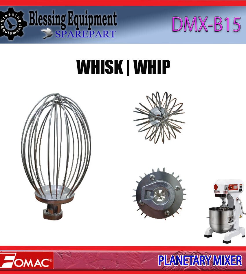 DMX-B15 SPAREPART WHIP | WHISK Planetary Mixer 15L FOMAC DMX B15 ALAT PENGADUK KAWAT | BERBENTUK BALON UNTUK MESIN PENGADUK ADONAN 15 LITER DMXB15 FOMAC