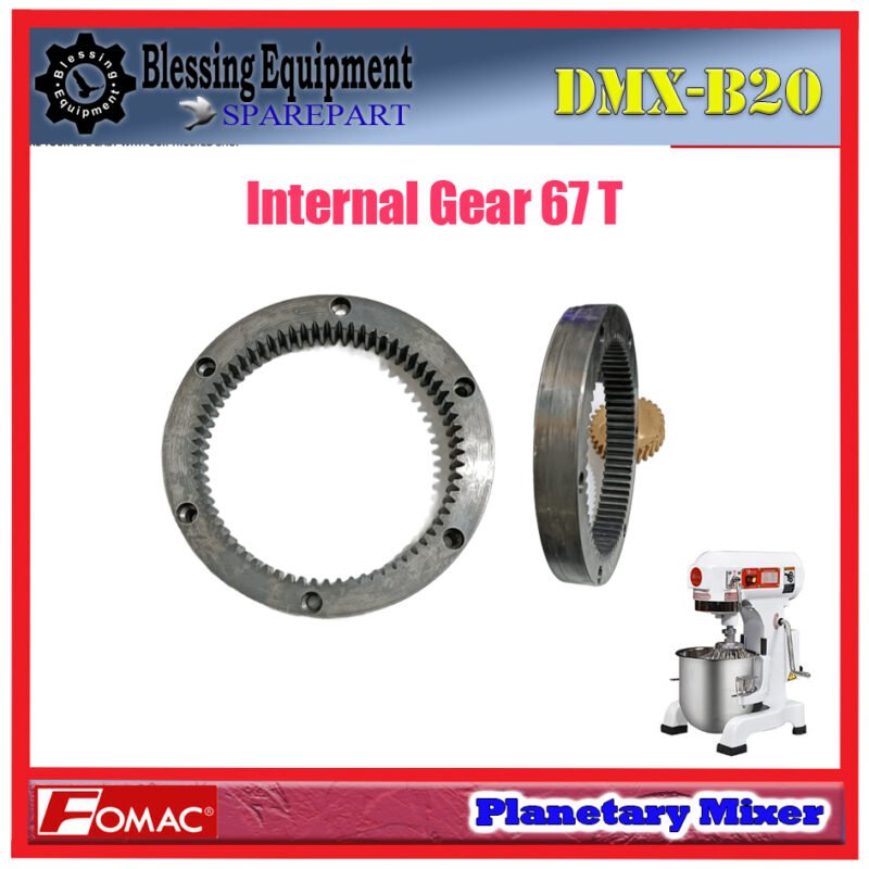 DMX-B20 SPAREPART INNER GEAR 67 TEETH | INTERNAL GEAR 67T Planetary Mixer 20L FOMAC DMX B20 RING GEAR Z-67 | RODA PENGGERAK INTERNAL 67 GIGI UNTUK MESIN PENGADUK ADONAN 20 LITER DMXB20 FOMAC - Image 3