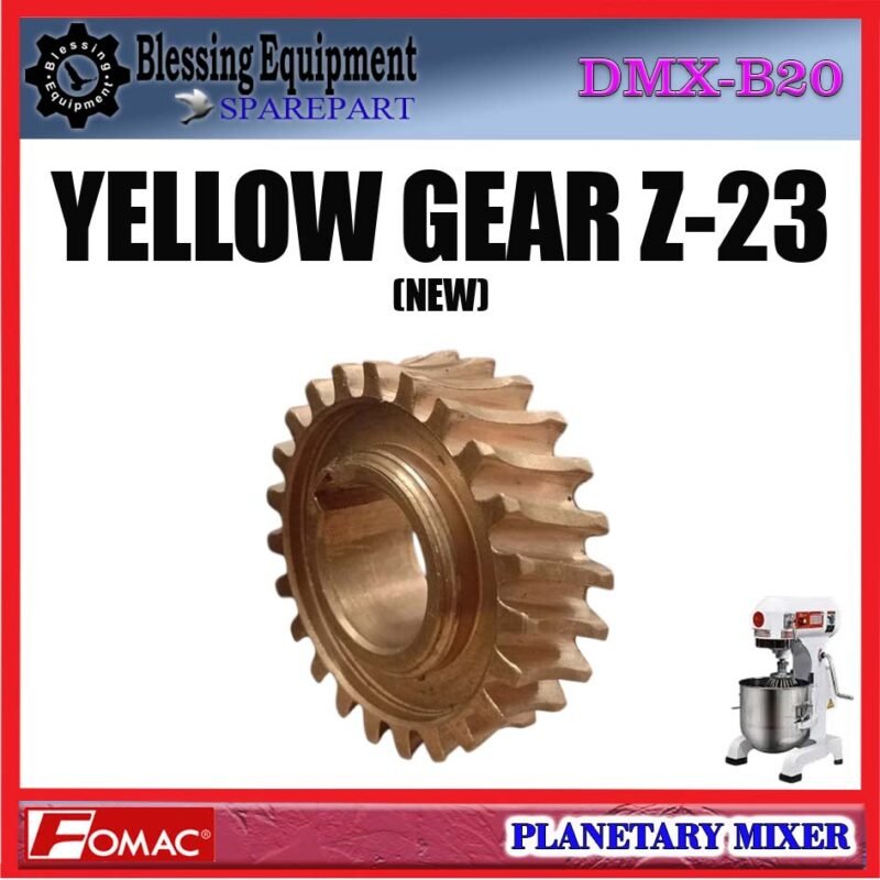 DMX-B20 SPAREPART GEAR NANAS Z-23 (BARU) | YELLOW GEAR Z=23 20L Planetary Mixer FOMAC DMX B20 GEAR NEW | GEAR MATAHARI | RODA GIGI 23T | GEAR KUNING 23 GIGI TYPE BARU MESIN PENGADUK ADONAN 20 LITER DMXB20 FOMAC - Image 6