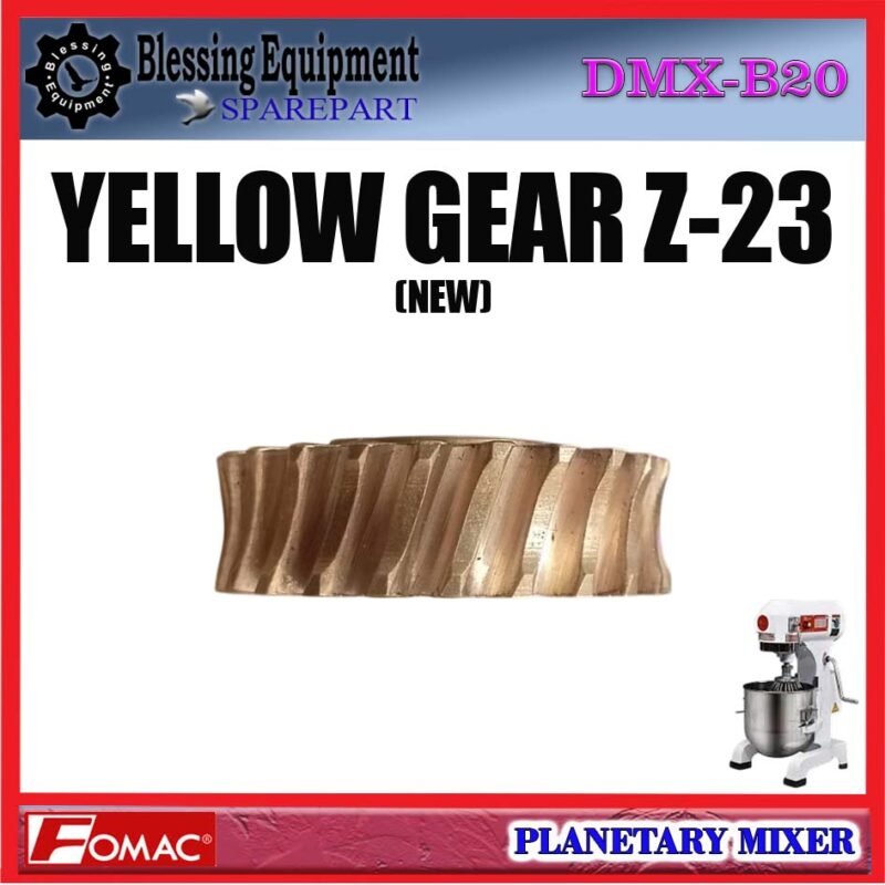 DMX-B20 SPAREPART GEAR NANAS Z-23 (BARU) | YELLOW GEAR Z=23 20L Planetary Mixer FOMAC DMX B20 GEAR NEW | GEAR MATAHARI | RODA GIGI 23T | GEAR KUNING 23 GIGI TYPE BARU MESIN PENGADUK ADONAN 20 LITER DMXB20 FOMAC - Image 5