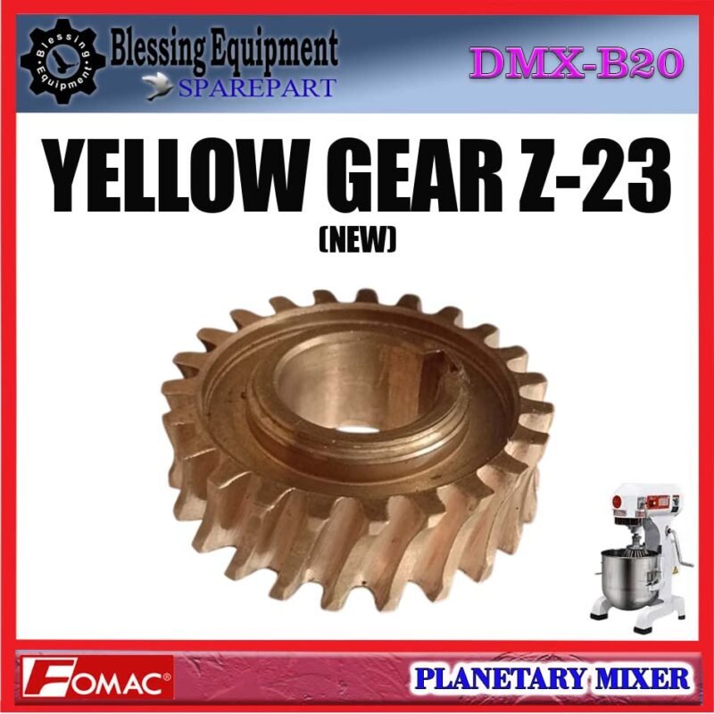 DMX-B20 SPAREPART GEAR NANAS Z-23 (BARU) | YELLOW GEAR Z=23 20L Planetary Mixer FOMAC DMX B20 GEAR NEW | GEAR MATAHARI | RODA GIGI 23T | GEAR KUNING 23 GIGI TYPE BARU MESIN PENGADUK ADONAN 20 LITER DMXB20 FOMAC - Image 3