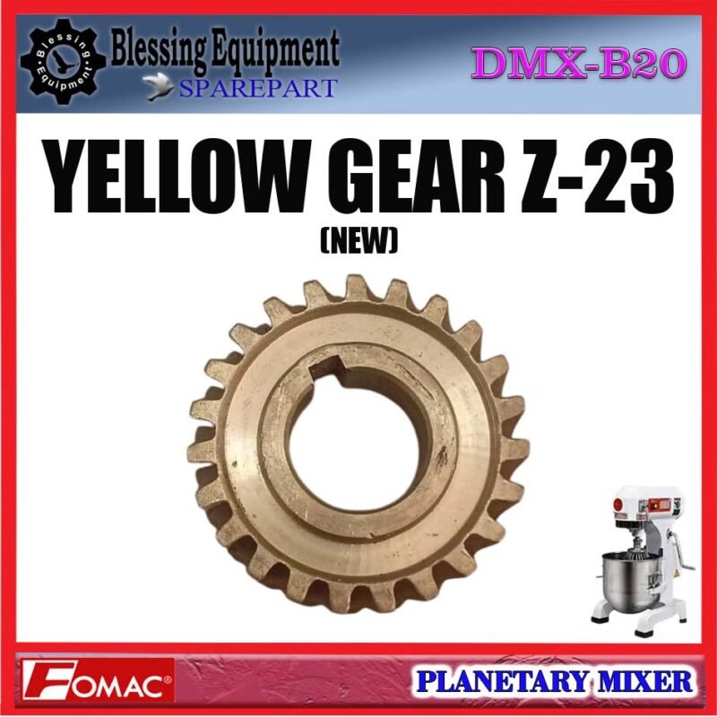 DMX-B20 SPAREPART GEAR NANAS Z-23 (BARU) | YELLOW GEAR Z=23 20L Planetary Mixer FOMAC DMX B20 GEAR NEW | GEAR MATAHARI | RODA GIGI 23T | GEAR KUNING 23 GIGI TYPE BARU MESIN PENGADUK ADONAN 20 LITER DMXB20 FOMAC - Image 4