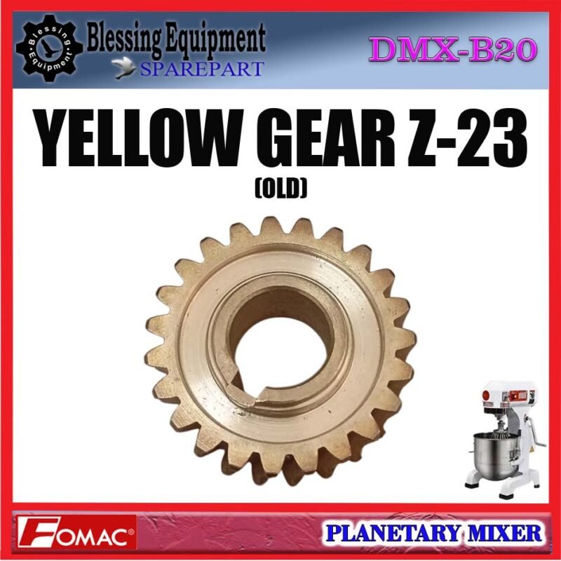 DMX-B20 SPAREPART GEAR NANAS Z-23 (OLD) | YELLOW GEAR Z=23 20L Planetary Mixer FOMAC DMX B20 GEAR OLD | GEAR MATAHARI | RODA GIGI 23T | GEAR KUNING 23 GIGI TYPE LAMA MESIN PENGADUK ADONAN 20 LITER DMXB20 FOMAC - Image 6