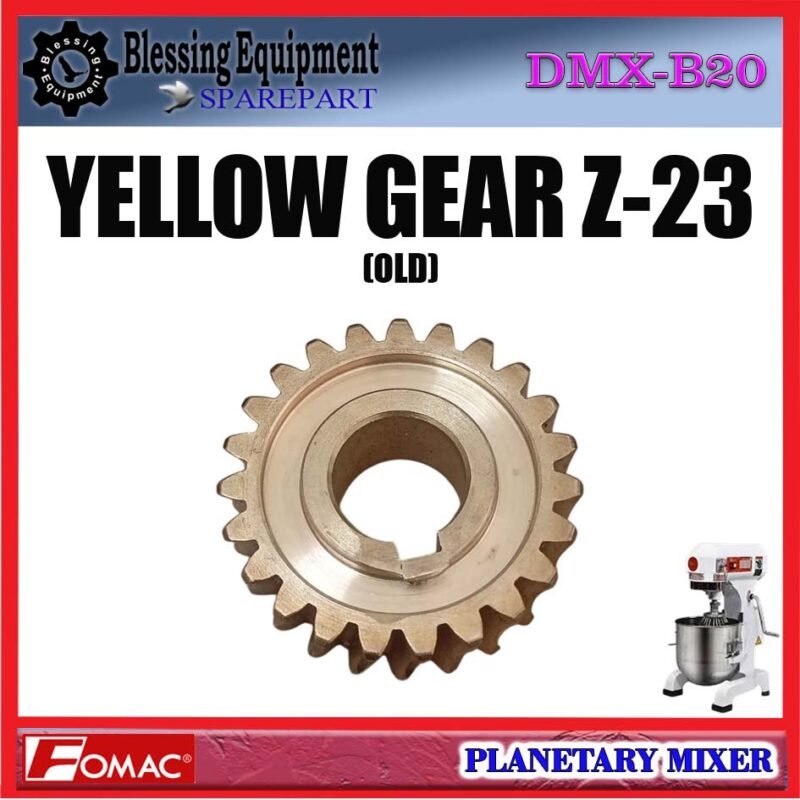 DMX-B20 SPAREPART GEAR NANAS Z-23 (OLD) | YELLOW GEAR Z=23 20L Planetary Mixer FOMAC DMX B20 GEAR OLD | GEAR MATAHARI | RODA GIGI 23T | GEAR KUNING 23 GIGI TYPE LAMA MESIN PENGADUK ADONAN 20 LITER DMXB20 FOMAC - Image 4