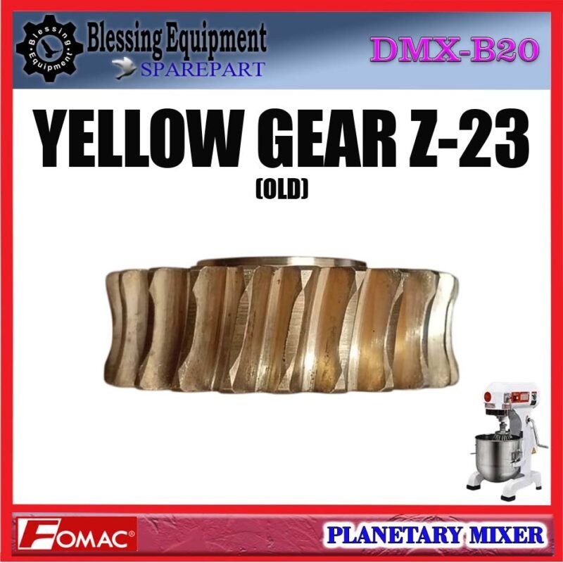 DMX-B20 SPAREPART GEAR NANAS Z-23 (OLD) | YELLOW GEAR Z=23 20L Planetary Mixer FOMAC DMX B20 GEAR OLD | GEAR MATAHARI | RODA GIGI 23T | GEAR KUNING 23 GIGI TYPE LAMA MESIN PENGADUK ADONAN 20 LITER DMXB20 FOMAC - Image 5