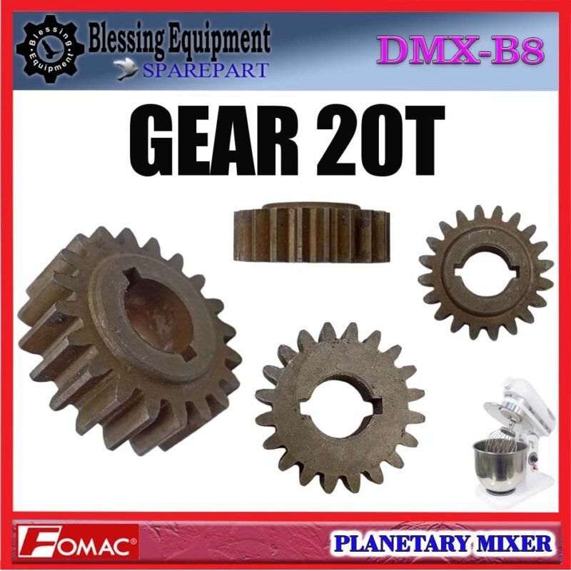 DMX-B8 SPAREPART GEAR 20T Planetary Mixer 8L FOMAC DMX B8 GIGI TRANSMISI | GIGI 20 UNTUK MESIN PENGADUK ADONAN 8 LITER DMXB8 FOMAC