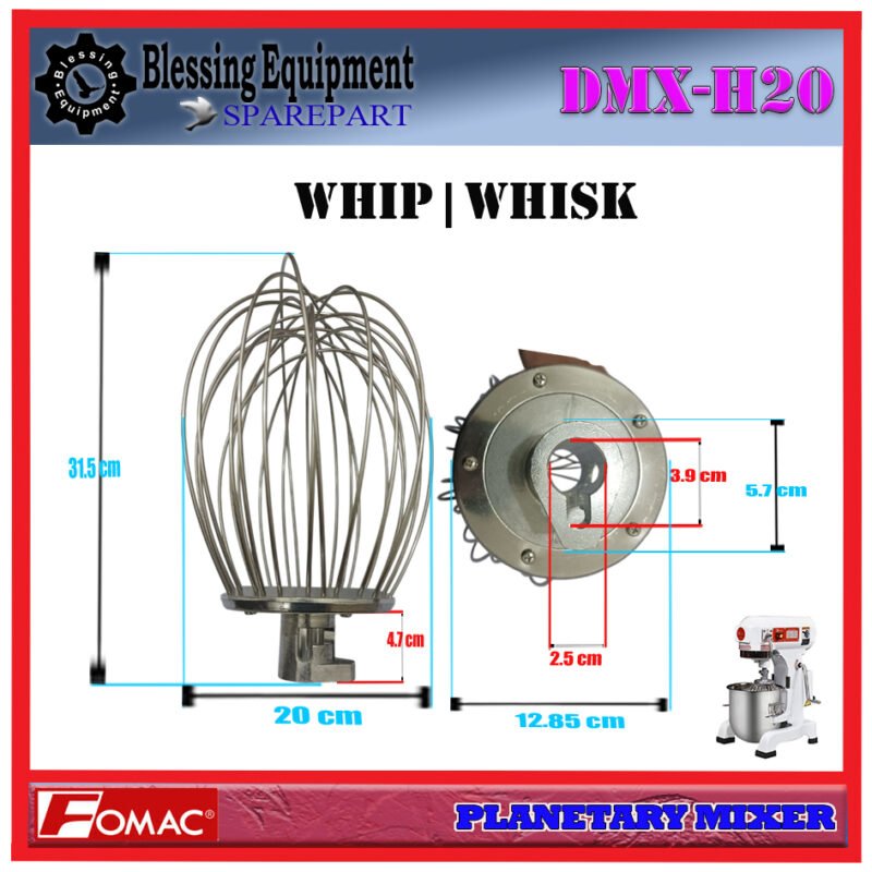 DMX-H20 SPAREPART WHIP | WHISK Planetary Mixer 20L FOMAC DMX H20 PENGOCOK KAWAT | ALAT PENGOCOK BERBENTUK BALON UNTUK MESIN PENGADUK ADONAN 20 LITER DMXH20 FOMAC - Image 2