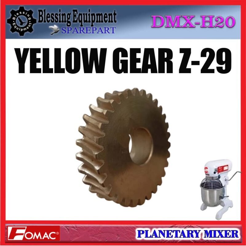 DMX-H20 SPAREPART GEAR NANAS 29 GIGI | YELLOW GEAR Z=29 Planetary Mixer 20L FOMAC DMX H20 GEAR | GEAR MATAHARI | RODA GIGI KUNING Z-29 MESIN PENGADUK ADONAN 20 LITER DMXH20 FOMAC - Image 4