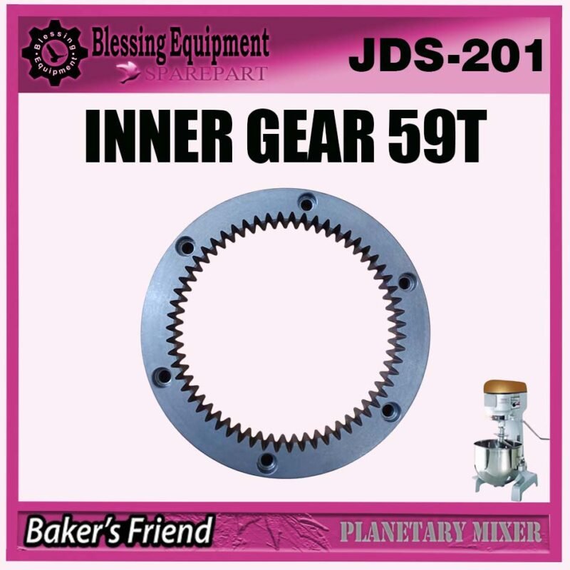 JDS-201 SPAREPART INNER GEAR 59 TEETH | INTERNAL GEAR 59T Planetary Mixer 20L BAKERS FRIEND JDS 201 RING GEAR | RODA PENGGERAK INTERNAL 59 GIGI UNTUK MESIN PENGADUK ADONAN 20 LITER JDS201 BAKERS FRIEND
