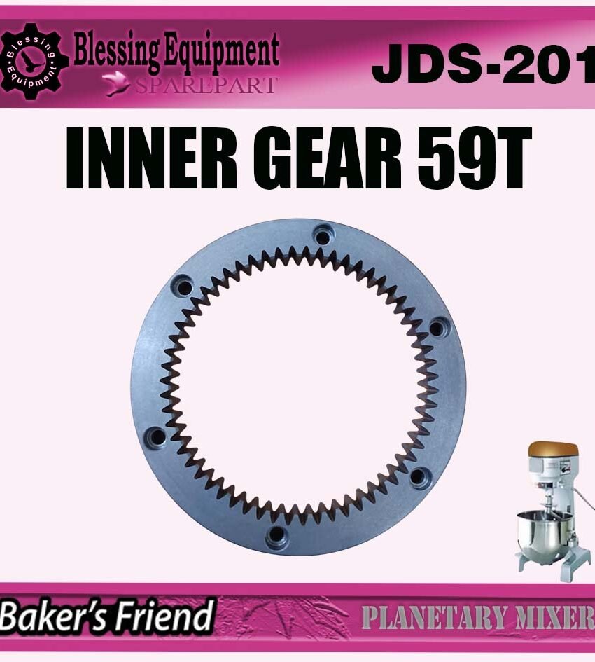 JDS-201 SPAREPART INNER GEAR 59 TEETH | INTERNAL GEAR 59T Planetary Mixer 20L BAKERS FRIEND JDS 201 RING GEAR | RODA PENGGERAK INTERNAL 59 GIGI UNTUK MESIN PENGADUK ADONAN 20 LITER JDS201 BAKERS FRIEND