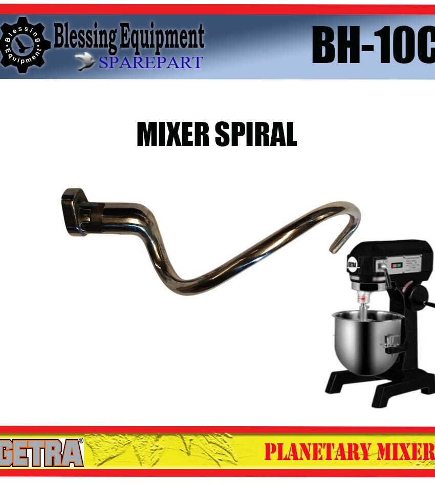 BH-10C SPAREPART HOOK | SPIRAL Planetary Mixer 10L GETRA BH 10C PENGADUK BENTUK KAIT |  PENGADUK BENTUK KAIL UNTUK MESIN PENGADUK ADONAN 10 LITER BH10C GETRA