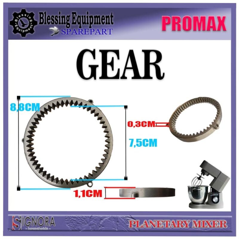 PROMAX SPAREPART RING GEAR | GEAR Planetary Mixer 6,7L SIGNORA PROMAX INTERNAL GEAR | GIGI LINGKAR DALAM UNTUK MESIN PENGADUK ADONAN 6,7 LITER PROMAX SIGNORA - Image 2