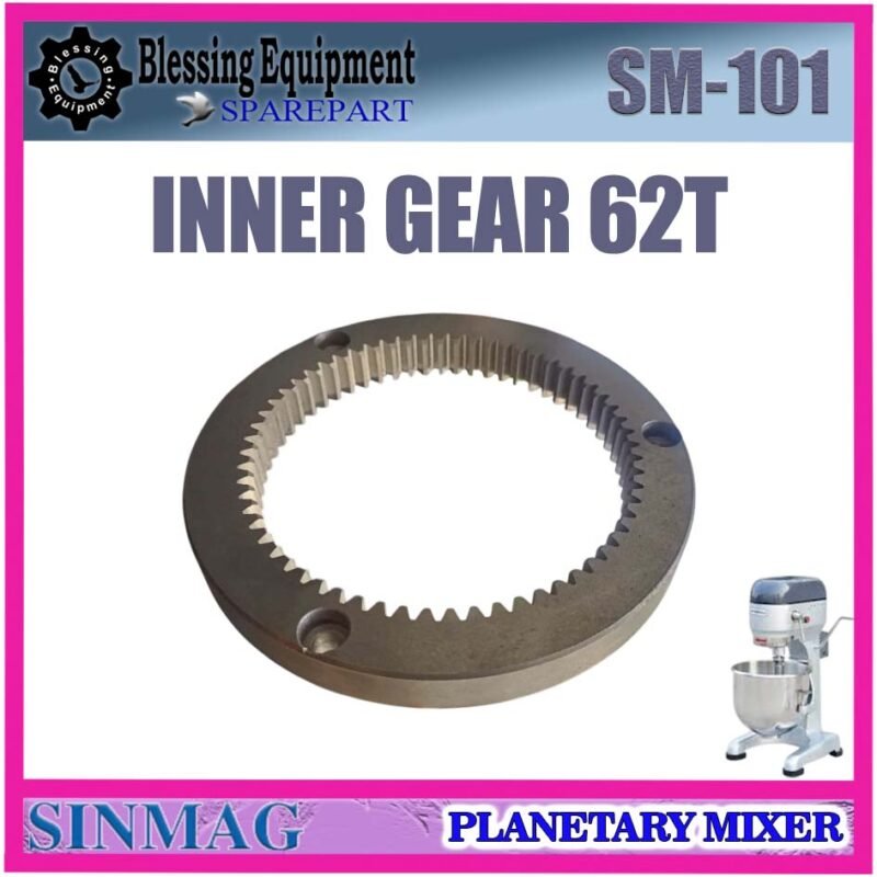 SM-101 SPAREPART INNER GEAR 62 TEETH | INTERNAL DRIVE GEAR 62T Planetary Mixer 10L SINMAG SM 101 INTERNAL GEAR Z-62 | RODA LINGKAR | RODA PENGGERAK UTAMA 62 GIGI MESIN PENGADUK ADONAN 10 LITER SM101 SINMAG - Image 6