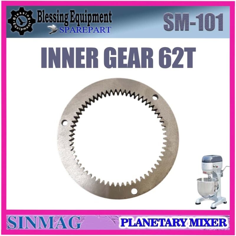 SM-101 SPAREPART INNER GEAR 62 TEETH | INTERNAL DRIVE GEAR 62T Planetary Mixer 10L SINMAG SM 101 INTERNAL GEAR Z-62 | RODA LINGKAR | RODA PENGGERAK UTAMA 62 GIGI MESIN PENGADUK ADONAN 10 LITER SM101 SINMAG