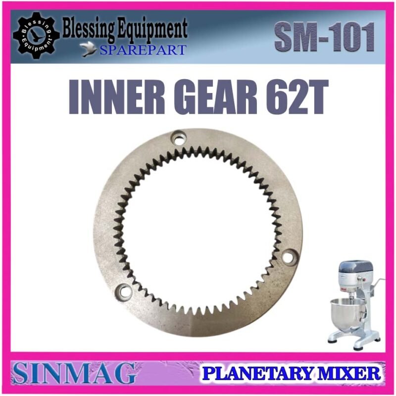 SM-101 SPAREPART INNER GEAR 62 TEETH | INTERNAL DRIVE GEAR 62T Planetary Mixer 10L SINMAG SM 101 INTERNAL GEAR Z-62 | RODA LINGKAR | RODA PENGGERAK UTAMA 62 GIGI MESIN PENGADUK ADONAN 10 LITER SM101 SINMAG - Image 4