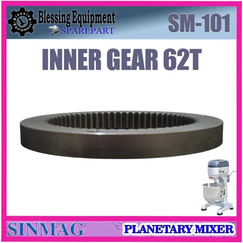 SM-101 SPAREPART INNER GEAR 62 TEETH | INTERNAL DRIVE GEAR 62T Planetary Mixer 10L SINMAG SM 101 INTERNAL GEAR Z-62 | RODA LINGKAR | RODA PENGGERAK UTAMA 62 GIGI MESIN PENGADUK ADONAN 10 LITER SM101 SINMAG - Image 5