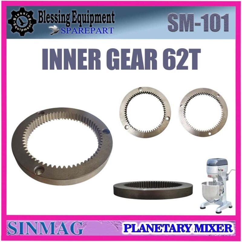 SM-101 SPAREPART INNER GEAR 62 TEETH | INTERNAL DRIVE GEAR 62T Planetary Mixer 10L SINMAG SM 101 INTERNAL GEAR Z-62 | RODA LINGKAR | RODA PENGGERAK UTAMA 62 GIGI MESIN PENGADUK ADONAN 10 LITER SM101 SINMAG - Image 3