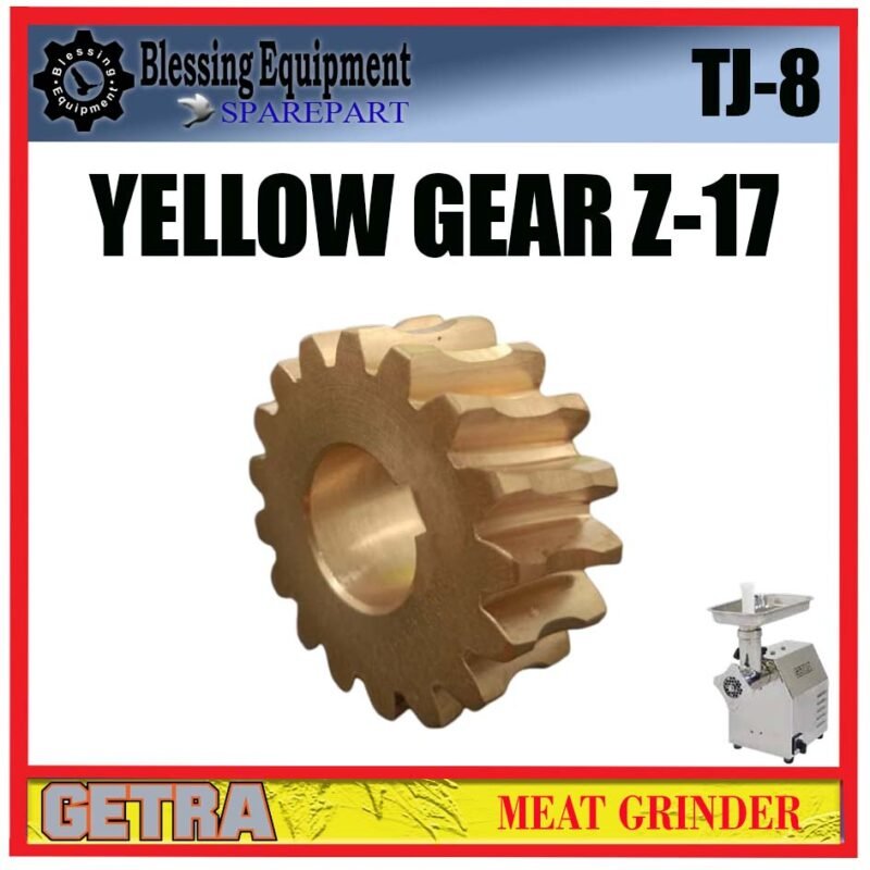 TJ-8 SPAREPART GEAR NANAS Z=17 | YELLOW GEAR Z-17 Meat Grinder GETRA TJ 8 GEAR MATAHARI | GEAR KUNING 17 GIGI | RODA GIGI TRANSMISI MESIN PENGGILING DAGING TJ8 GETRA - Image 5