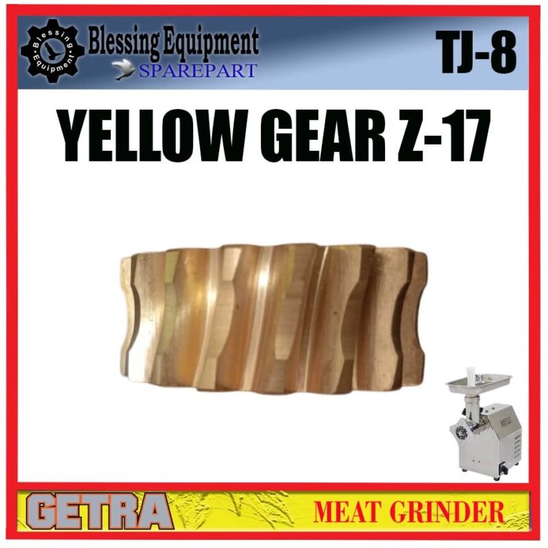 TJ-8 SPAREPART GEAR NANAS Z=17 | YELLOW GEAR Z-17 Meat Grinder GETRA TJ 8 GEAR MATAHARI | GEAR KUNING 17 GIGI | RODA GIGI TRANSMISI MESIN PENGGILING DAGING TJ8 GETRA - Image 4