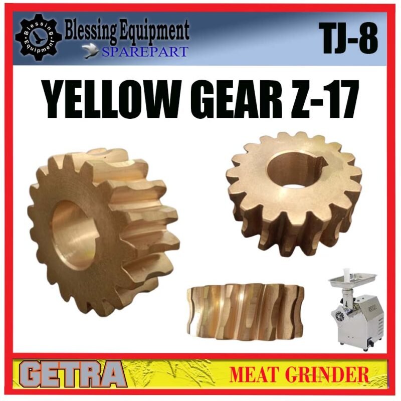 TJ-8 SPAREPART GEAR NANAS Z=17 | YELLOW GEAR Z-17 Meat Grinder GETRA TJ 8 GEAR MATAHARI | GEAR KUNING 17 GIGI | RODA GIGI TRANSMISI MESIN PENGGILING DAGING TJ8 GETRA - Image 3