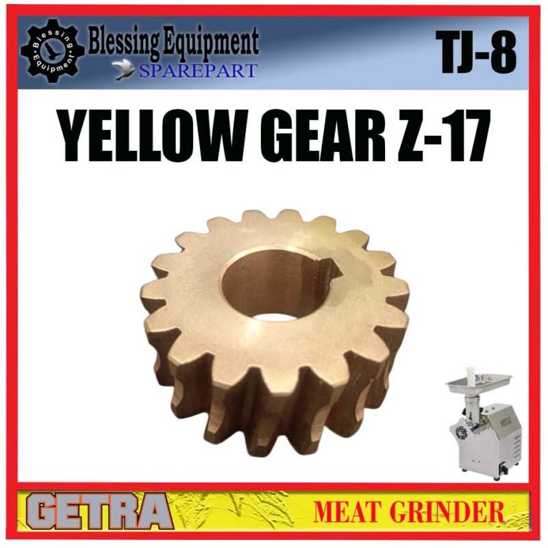 TJ-8 SPAREPART GEAR NANAS Z=17 | YELLOW GEAR Z-17 Meat Grinder GETRA TJ 8 GEAR MATAHARI | GEAR KUNING 17 GIGI | RODA GIGI TRANSMISI MESIN PENGGILING DAGING TJ8 GETRA - Image 6